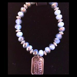 Military wife glass bead bracelet